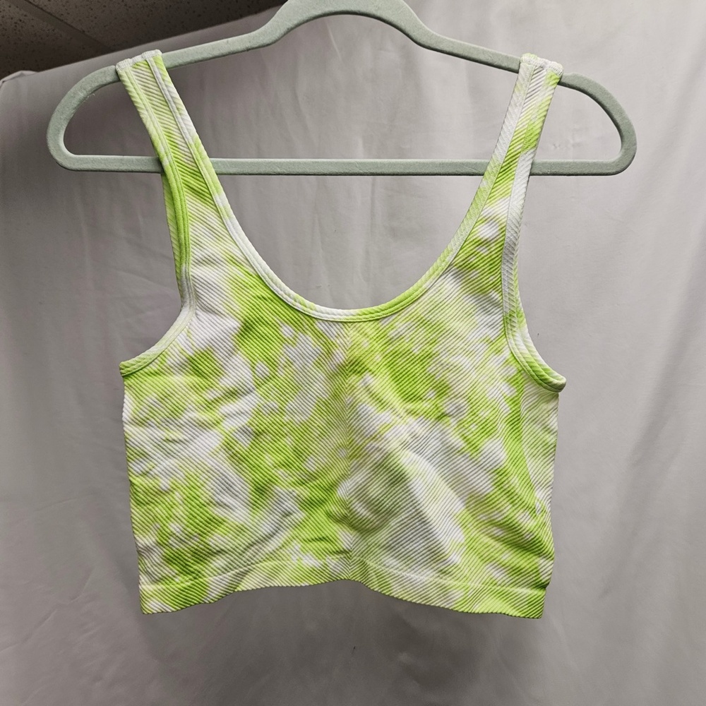 3for$25 no boundaries lime green bright green tie dye sports bra tank crop cami - Picture 6 of 7